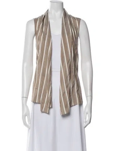 Pre-owned Brunello Cucinelli Silk Striped Top In Multi