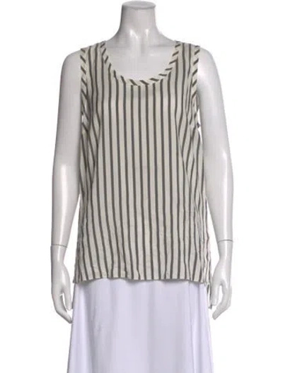 Pre-owned Brunello Cucinelli Silk Striped Top In Neutral