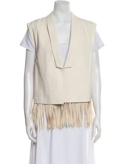 Pre-owned Brunello Cucinelli Silk Striped Vest In Neutral