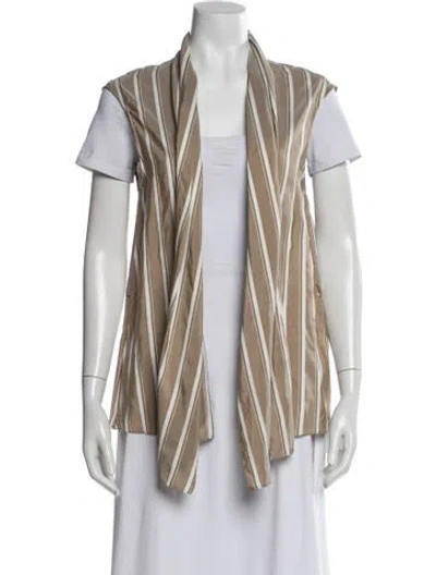 Pre-owned Brunello Cucinelli Silk Striped Vest In Neutral