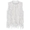 Brunello Cucinelli High Neck Sequined Lace Sleeveless Top