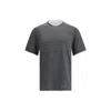 Brunello Cucinelli Silk T-shir In Gray
