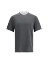 Brunello Cucinelli Men Silk T-shir In Gray