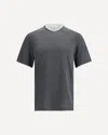 Brunello Cucinelli Men Silk T-shir In Gray