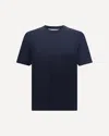 Brunello Cucinelli Contrasting-trims Solid T-shirts In Blue