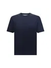 Brunello Cucinelli Contrasting-trims Solid T-shirts In Blue