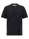Brunello Cucinelli Silk And Cotton Blend Crew Neck T-shirt In Black