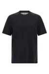 Brunello Cucinelli Silk And Cotton Blend Crew Neck T-shirt In Black