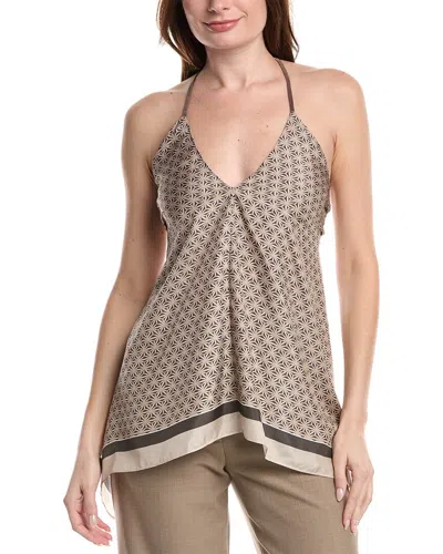 Brunello Cucinelli Silk Tank In Brown