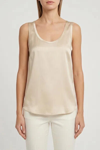 Brunello Cucinelli Silk Tank Top In Neutral