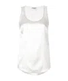 Brunello Cucinelli Stretch-silk Satin Reversible Tank Top In White
