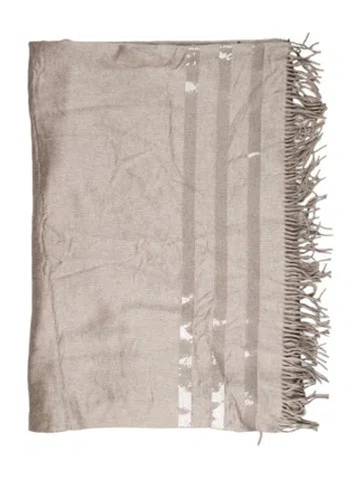 Pre-owned Brunello Cucinelli Silk Throw Blanket In Neutral