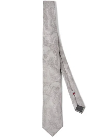 Brunello Cucinelli Silk Tie In White