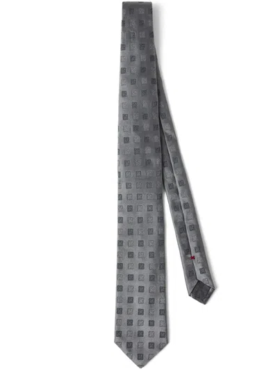 Brunello Cucinelli Silk Tie In Grey