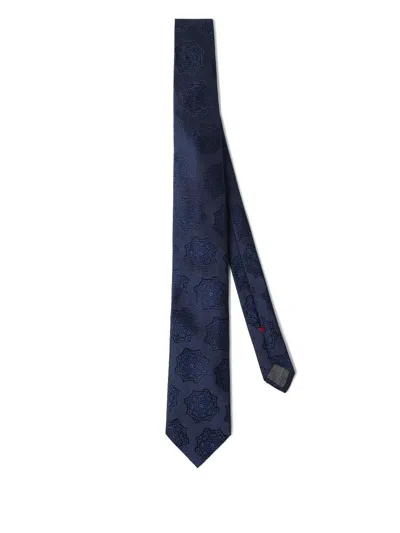 Brunello Cucinelli Silk Tie In Blue