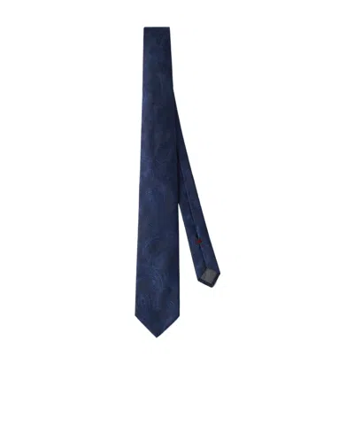 Brunello Cucinelli Silk Tie In Blue