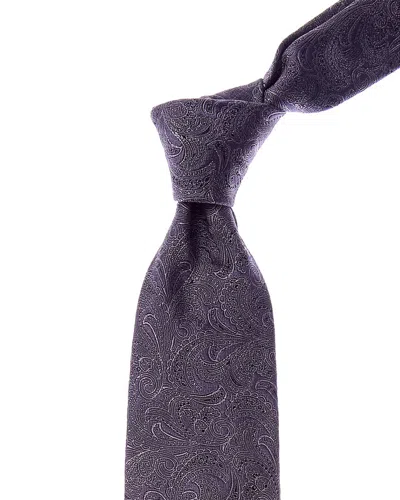 Brunello Cucinelli Silk Tie In Purple