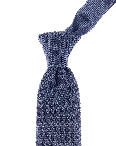 Brunello Cucinelli Silk Tie In Blue