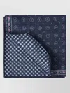 Brunello Cucinelli Geometric-patterned Silk Pocket Square In Blue