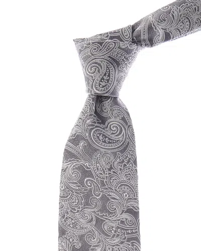 Brunello Cucinelli Silk Tie In Gray