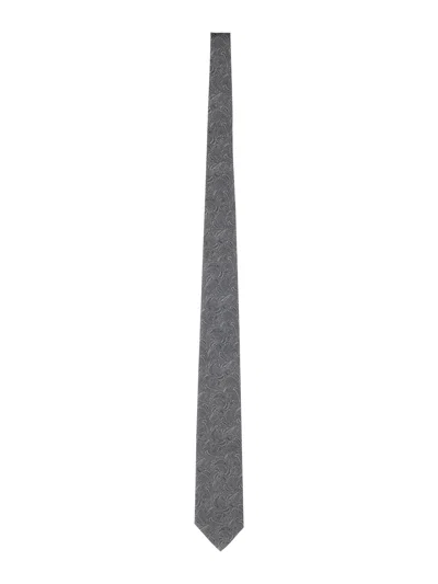 Brunello Cucinelli Silk Tie In Grey