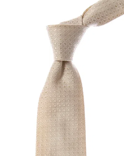 Brunello Cucinelli Silk Tie In Neutral