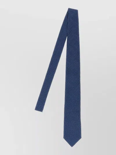 Brunello Cucinelli Silk Tie Patterned Design Pointed Tip In Blue