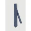 Brunello Cucinelli Silk Tie With Geometric Pattern In Blue