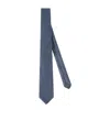 Brunello Cucinelli Silk Tie With Geometric Pattern In Blue