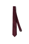 Brunello Cucinelli Silk Tie With Pattern In Burgundy