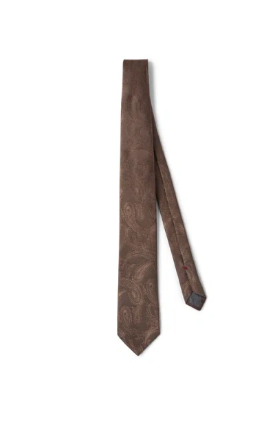BRUNELLO CUCINELLI BRUNELLO CUCINELLI SILK TIE WITH PATTERN