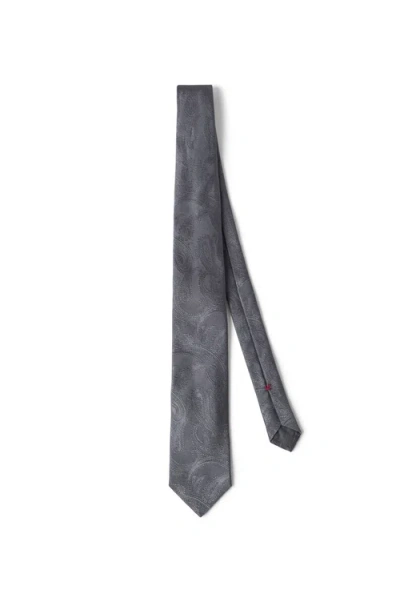BRUNELLO CUCINELLI BRUNELLO CUCINELLI SILK TIE WITH PATTERN
