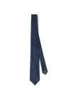 Brunello Cucinelli Silk Tie With Pattern In Blue