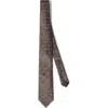Brunello Cucinelli Silk Tie With Pattern In Brown