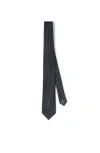 Brunello Cucinelli Silk Tie With Pattern In Blue
