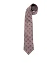 Brunello Cucinelli Men Silk Tie With Pattern In Pink