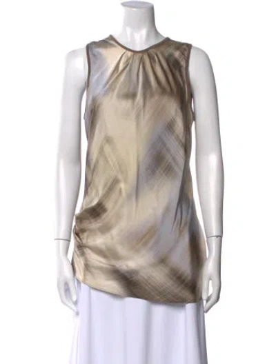 Pre-owned Brunello Cucinelli Silk Tie-dye Print Tunic In Neutral