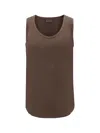 Brunello Cucinelli Silk Top In Brown