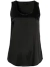 Brunello Cucinelli Stretch-silk Satin Reversible Tank Top In Black