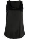 Brunello Cucinelli Stretch-silk Satin Reversible Tank Top In Black