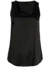 Brunello Cucinelli Stretch-silk Satin Reversible Tank Top In Black