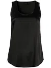 Brunello Cucinelli Stretch-silk Satin Reversible Tank Top In Black