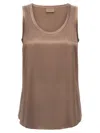 Brunello Cucinelli Silk Top In Brown