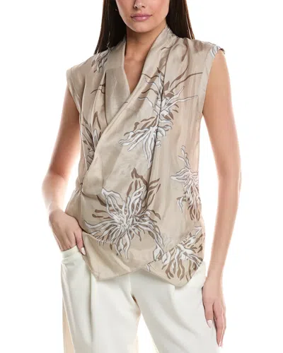 Brunello Cucinelli Silk Top In Multi