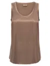 Brunello Cucinelli Silk Top With Round Neckline