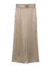 Brunello Cucinelli Silk Track Pants In Beige In Green