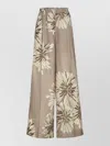 Brunello Cucinelli Elegant Silk Trousers With Stamped Floral Design In Animal Print