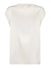 Brunello Cucinelli Silk Satin Top In Beige
