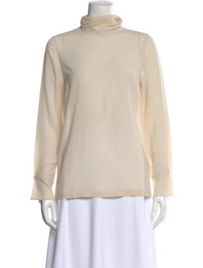Pre-owned Brunello Cucinelli Silk Turtleneck Sweater In Neutral