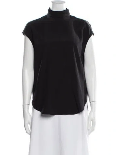 Pre-owned Brunello Cucinelli Silk Turtleneck Top In Black
